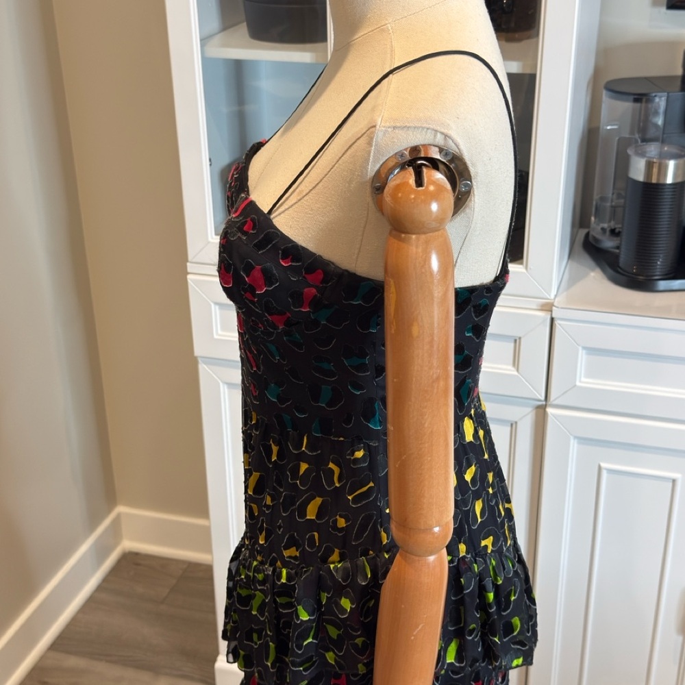 Alice + Olivia Pink and Red Embellished Tiered Maxi Dress - Picture 9 of 12